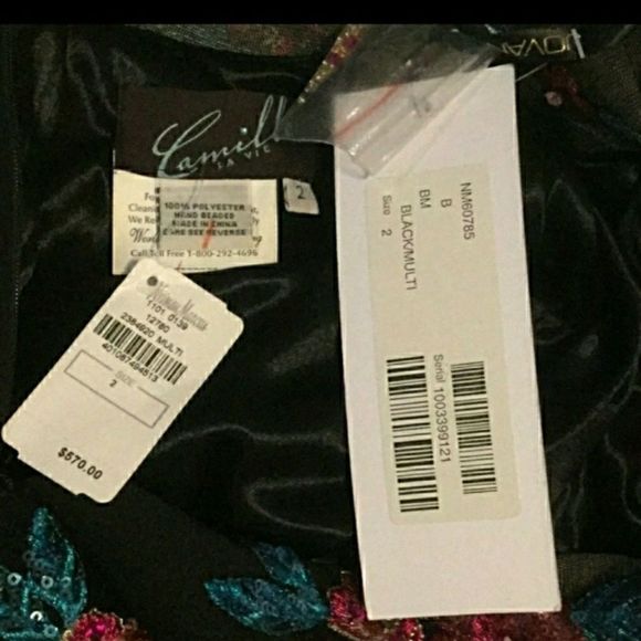 Jovani Multi Floral Fitted Long Gown - Picture 7 of 7